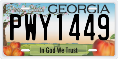 GA license plate PWY1449