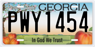 GA license plate PWY1454