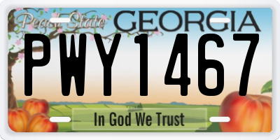 GA license plate PWY1467