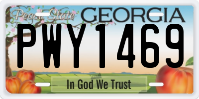 GA license plate PWY1469