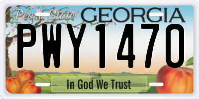 GA license plate PWY1470