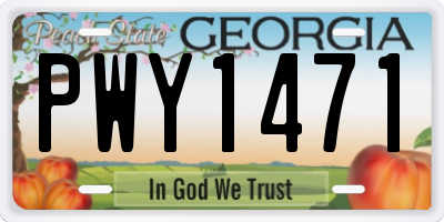 GA license plate PWY1471
