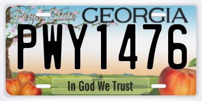 GA license plate PWY1476