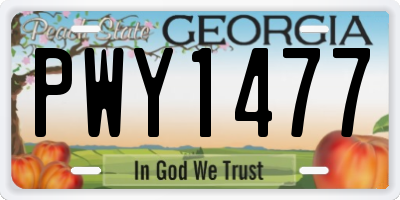 GA license plate PWY1477