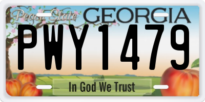 GA license plate PWY1479