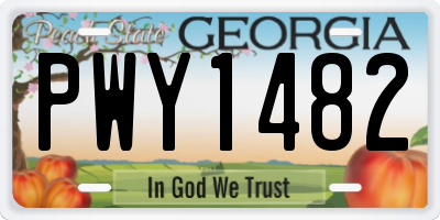 GA license plate PWY1482