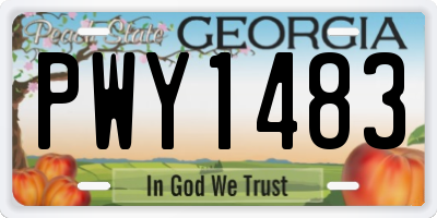 GA license plate PWY1483