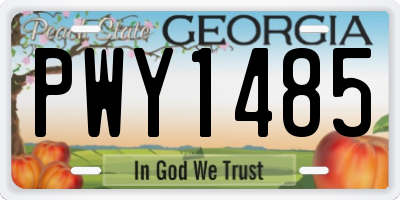 GA license plate PWY1485