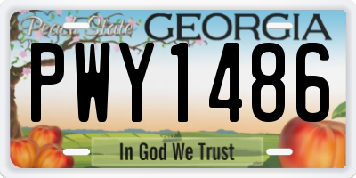 GA license plate PWY1486