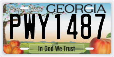 GA license plate PWY1487