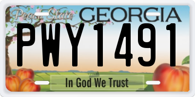 GA license plate PWY1491