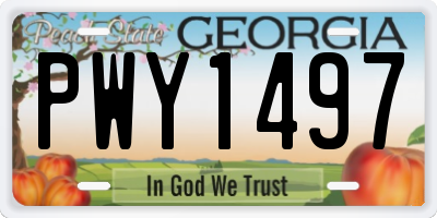 GA license plate PWY1497