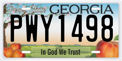 GA license plate PWY1498