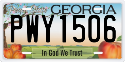 GA license plate PWY1506