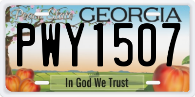 GA license plate PWY1507