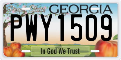 GA license plate PWY1509
