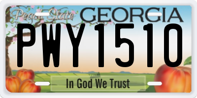 GA license plate PWY1510