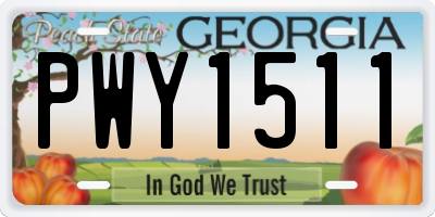 GA license plate PWY1511