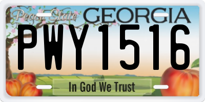 GA license plate PWY1516