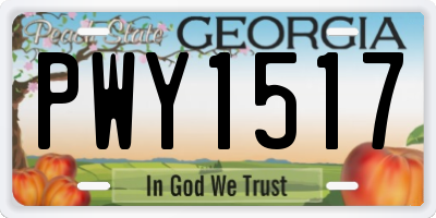 GA license plate PWY1517