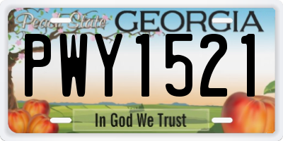GA license plate PWY1521