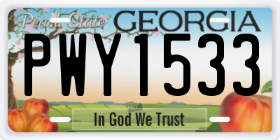 GA license plate PWY1533