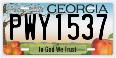 GA license plate PWY1537