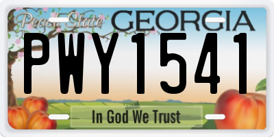 GA license plate PWY1541
