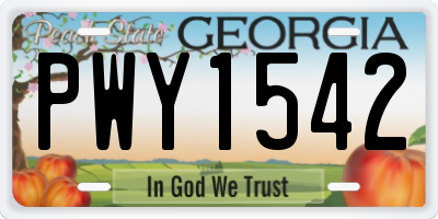 GA license plate PWY1542