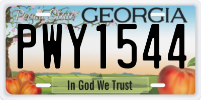 GA license plate PWY1544