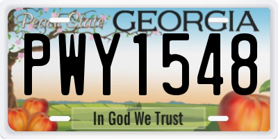 GA license plate PWY1548