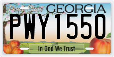 GA license plate PWY1550