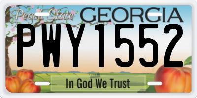 GA license plate PWY1552