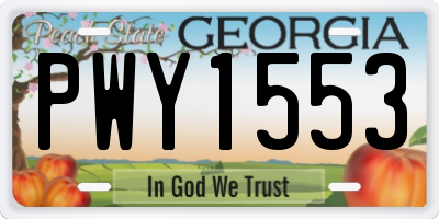 GA license plate PWY1553