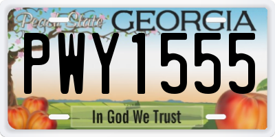 GA license plate PWY1555