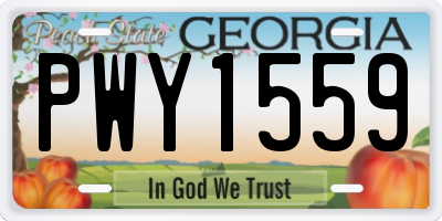 GA license plate PWY1559
