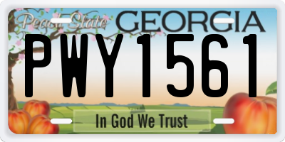 GA license plate PWY1561