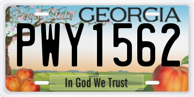 GA license plate PWY1562