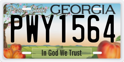 GA license plate PWY1564