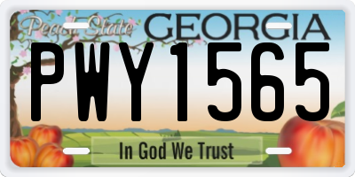 GA license plate PWY1565