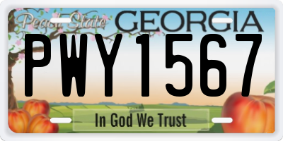GA license plate PWY1567