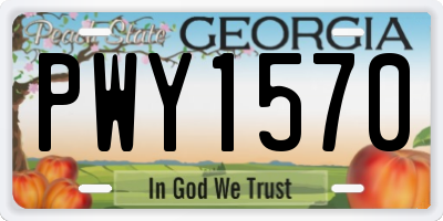 GA license plate PWY1570
