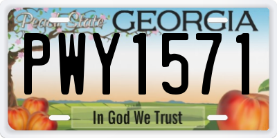 GA license plate PWY1571