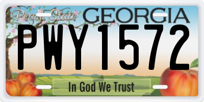 GA license plate PWY1572