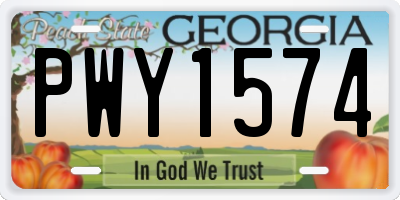 GA license plate PWY1574
