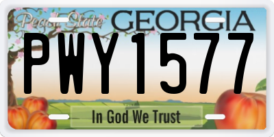 GA license plate PWY1577