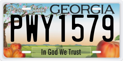GA license plate PWY1579