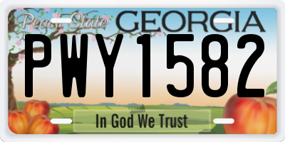 GA license plate PWY1582