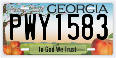 GA license plate PWY1583
