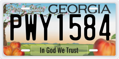 GA license plate PWY1584